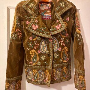 Johnny Was, Two Ten Ten Five, Velvet Embroidered Jacket
